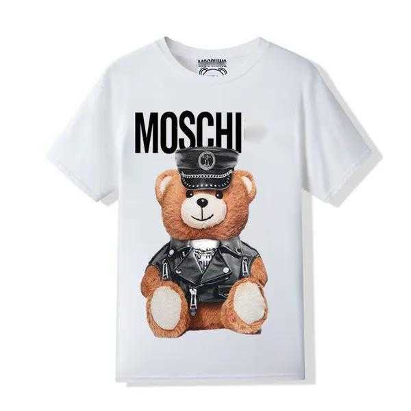 

Designer New Women' Moschino T-shirt Top Quality Cotton Graphic T-shirt Women' oversized Moschino White Black Loose tees t5, A+