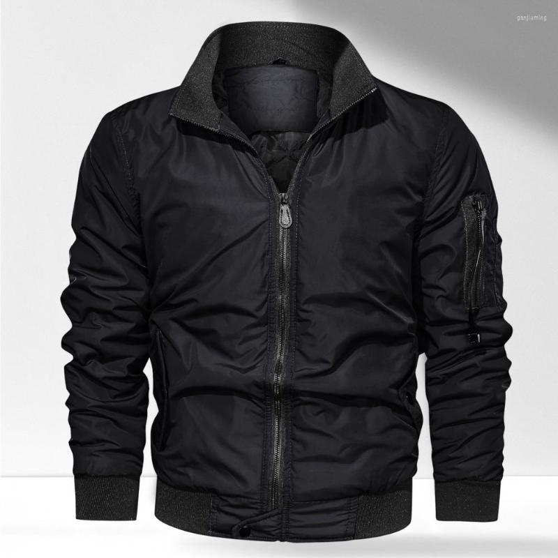 

Men's Jackets Men Jacket Stand Collar Long Sleeves Coat Slant Pockets Ribbed Cuffs Casual Thickened Waterproof Winter, Army green