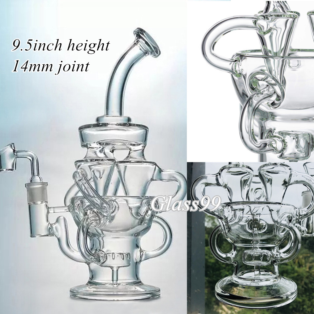 

Glass Hookah Bongs with Showerhead Matrix Perc Recycler Oil Rigs Thick Water Pipe Bubbler Smoking Dab Shisha Accessory with 14mm Joint