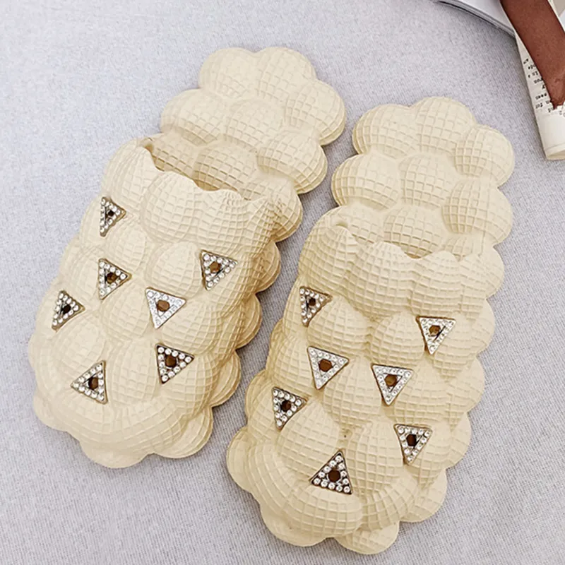

2023 men women fashion sandals metal decoration mens summer beach slippers green purple womens indoor outdoor slides, #3