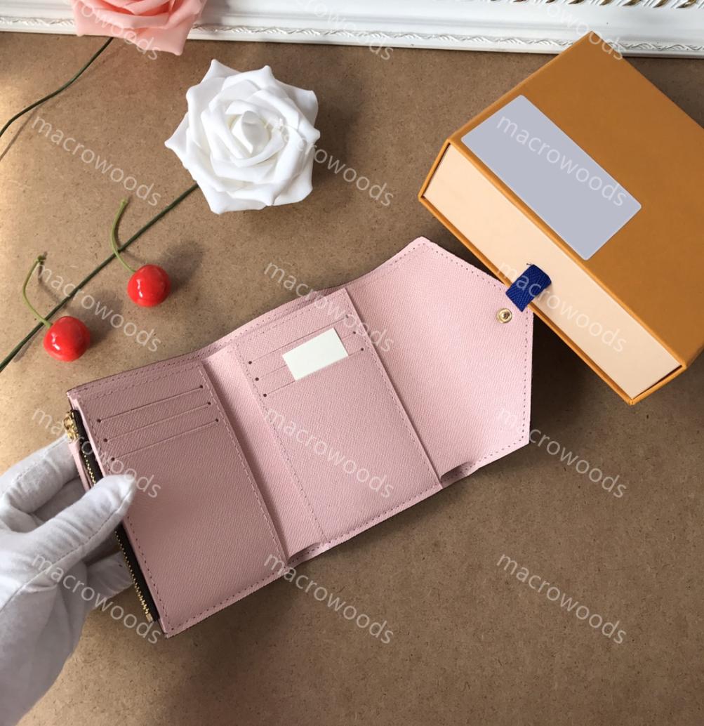 

Banknote clip VICTORINE Wallets luxury Special Canvas Card Holder designer ladies short wallet Zipped coin pocket 6 card slots Gol9929267, Watermelon