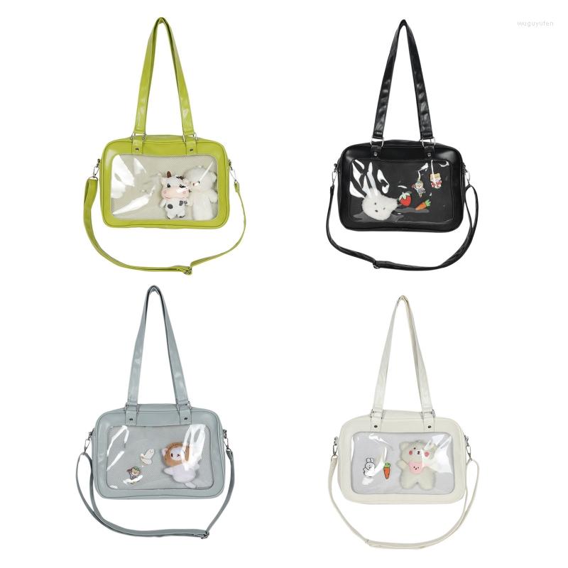 

Evening Bags Vintage PU Handbag Student Shoulder Bag Messenger Cospaly Accessories, Black