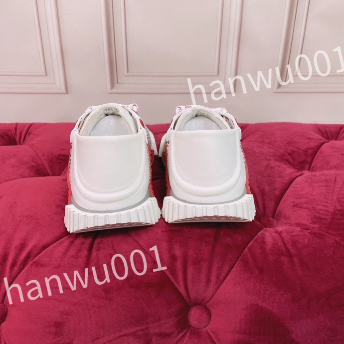 

Top Hot Luxury Designer Women Mans Casual Shoes Fashion Genuine Leather Letters Printed Woman Runway Trainers Sneakers, 01