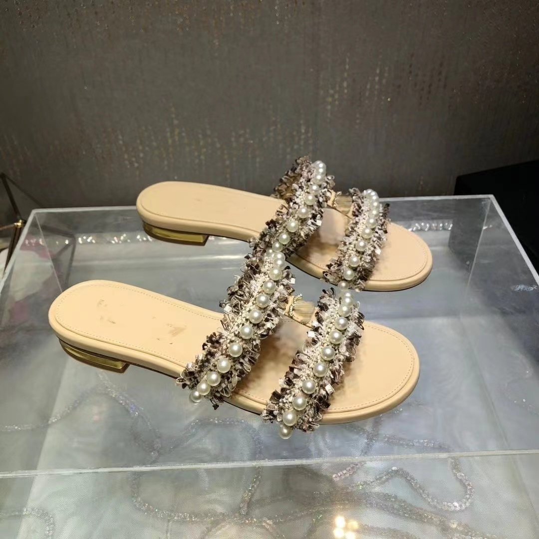 

designer Sandal Women channel slides classic c original letter disigner Women flip flops Slippers Summer beach holiday home Slippers, 03 c