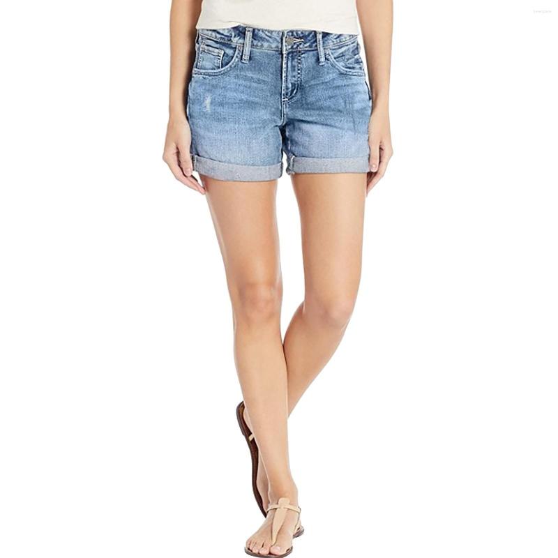 

Women' Shorts Women Summer Short Jeans Denim Female Pockets Wash Hole Fashion Sexy Slim Jean Comfortable, Blue
