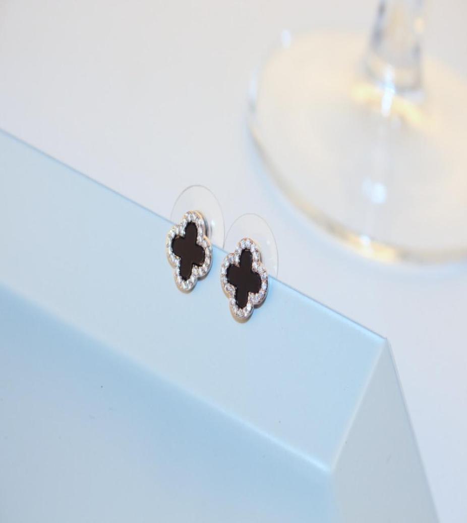 

Agood fashion earrings for women black clover earing stud 925 sterling silver pin high quality 3602021