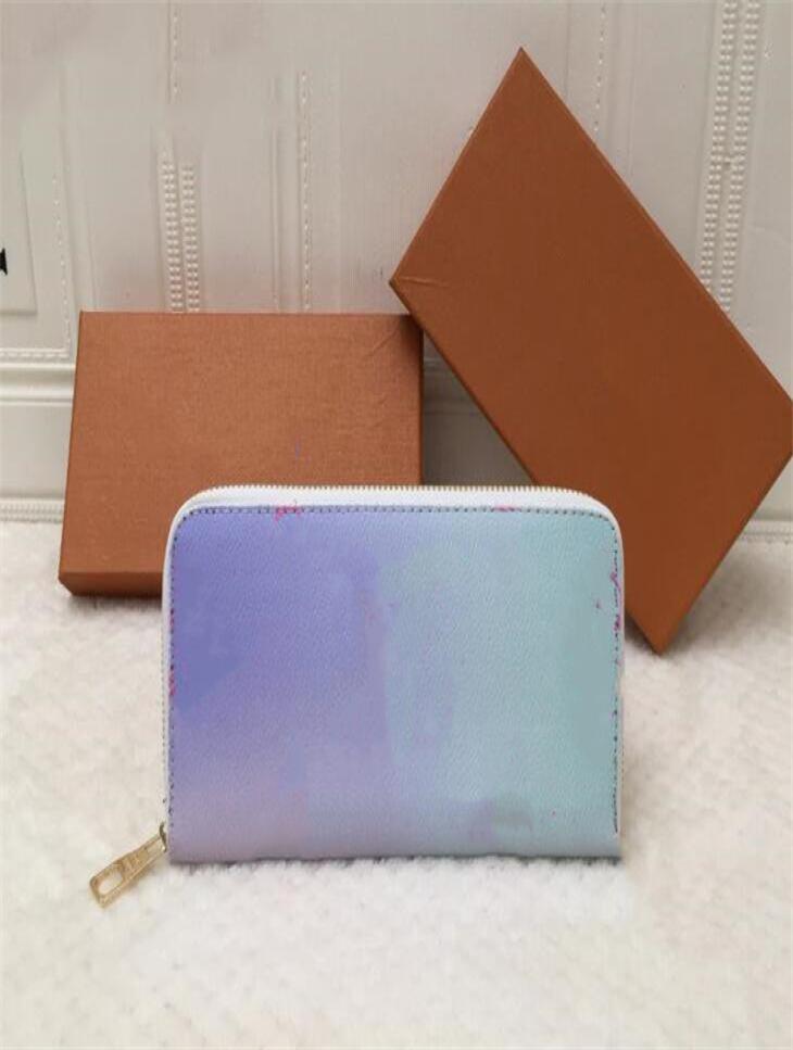 

Designer purse womens Gradient Color long wallets cardholder luxury Clutch bag lady fashion leather Monograms purses passport ID c6335879, Red