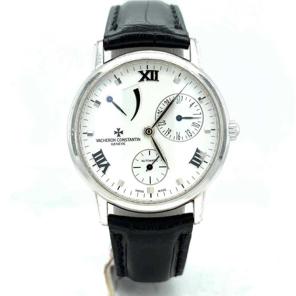 

Elegant Luxury for man concise wrist watches V C Patrim Power Reserve Automatic 36mm WhiteGold 47200/G BussinessGentlemenlike High quality Gift, Black