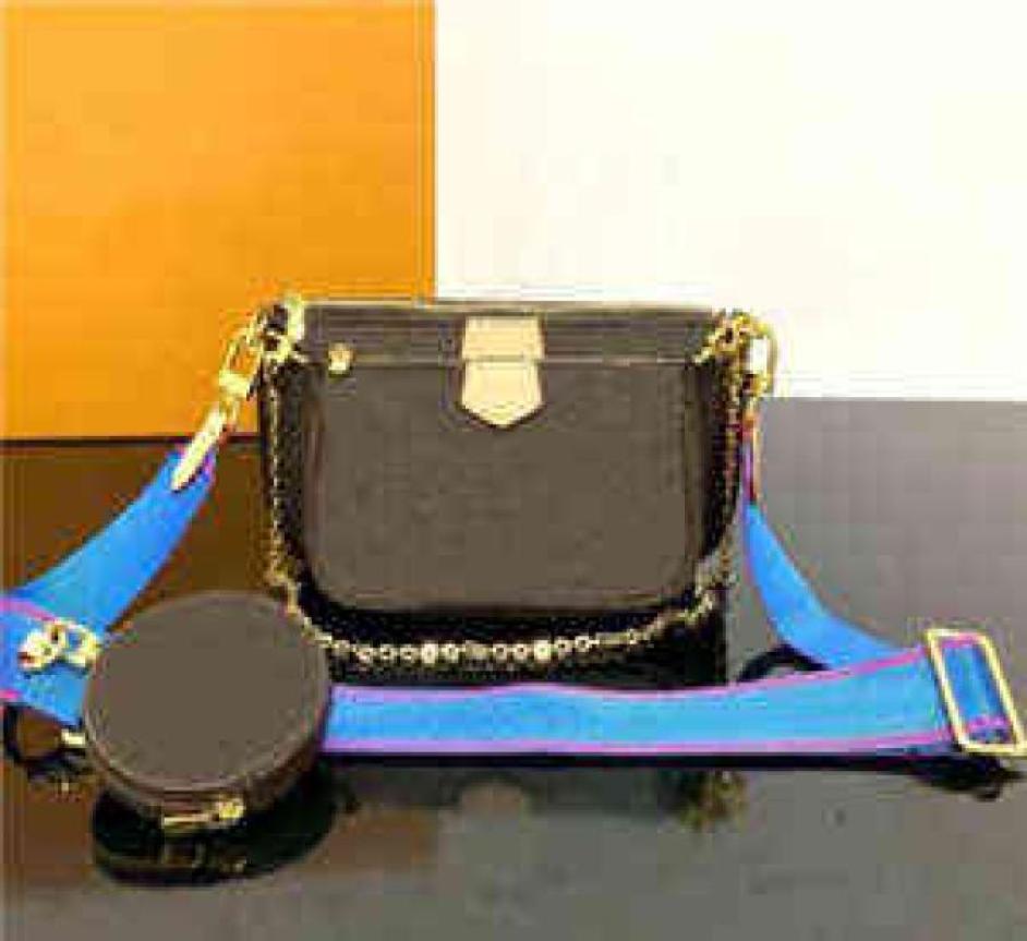 

7AClassic ThreePiece Bags Printing Flowers 3 in 1 Chain Bag Lady Real Leather Wallet Strap Crossbody Shoulder Messenger Coin Eve5283884, Transparent