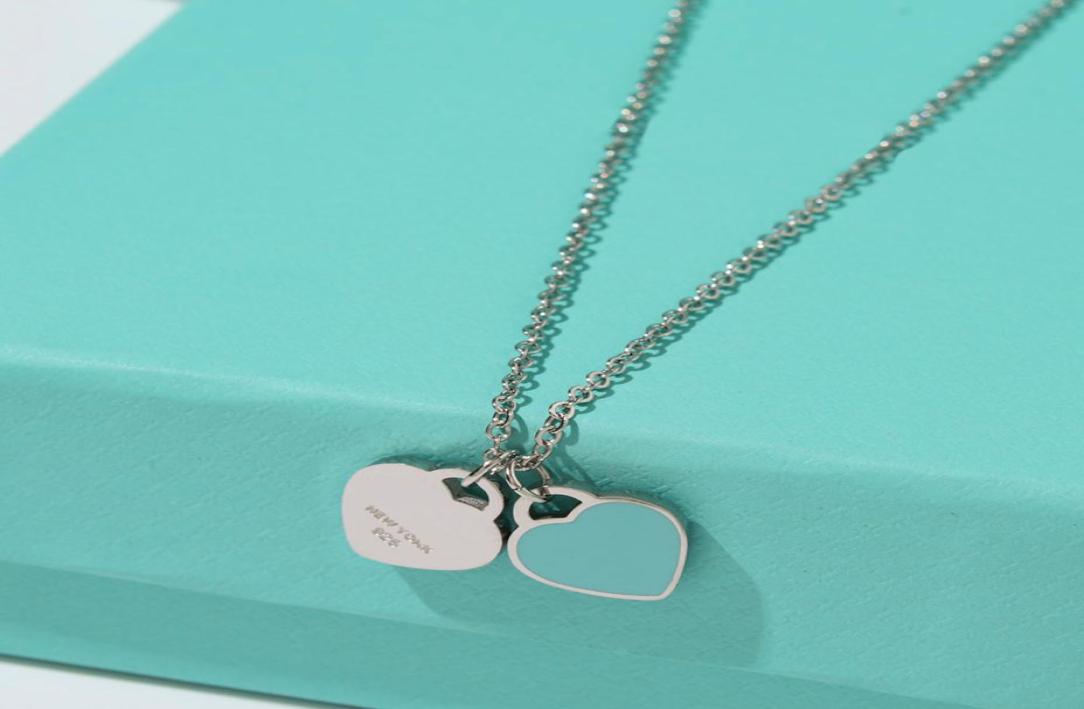 

heart necklace womens stainless steel 19mm couple pendant blue pink green red jewelry on the neck Valentine day gift for girlfrien6605260