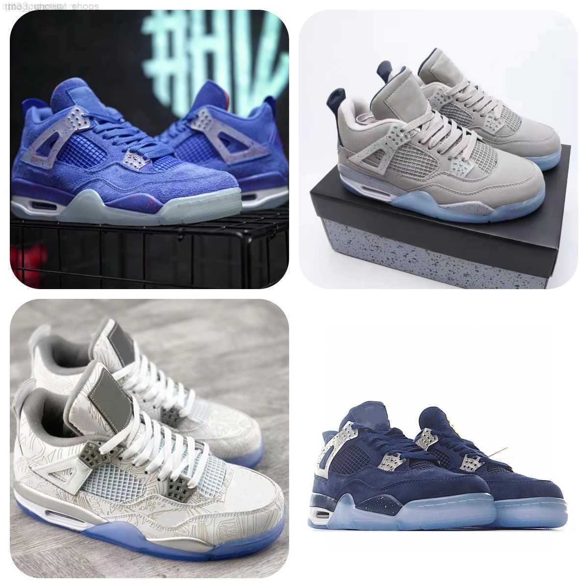 

High Quality 4 UNC Florida Gators PE Red Navy Blue Speckle Mens Basketball Shoes translucent outsole Full Blue Men Sports Sneakers
