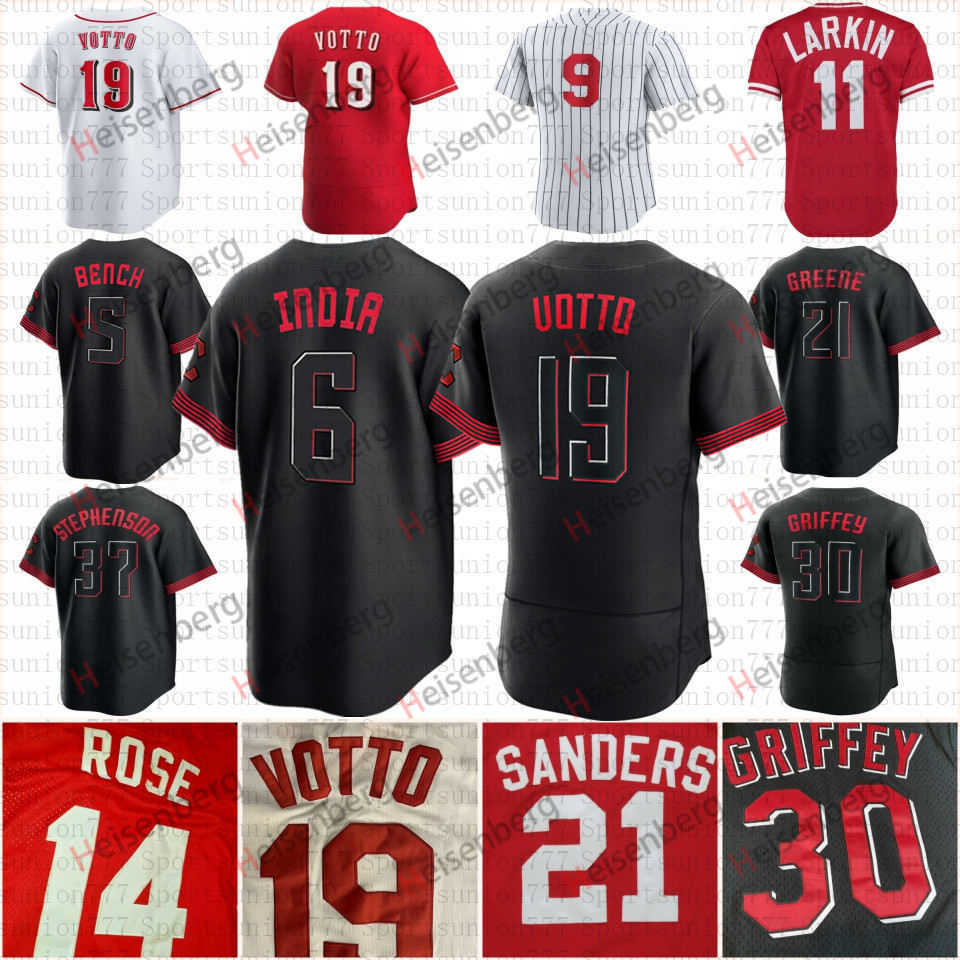 

19 Joey Votto Jonathan India Baseball Jerseys Ken Griffey Hunter Greene Johnny Bench Tyler Stephenson Jake Fraley Kevin Newman Spencer Steer Jose Barrero Senzel, Mens