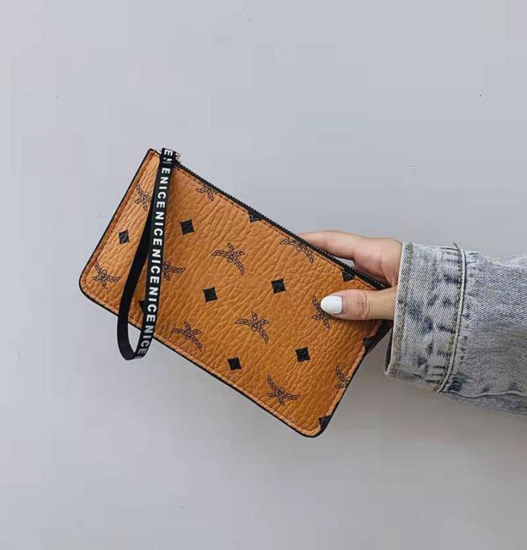 

High quality zipper printing women designer wallets lady long style fashion casual zero purses female phone clutchs no329237203, Black