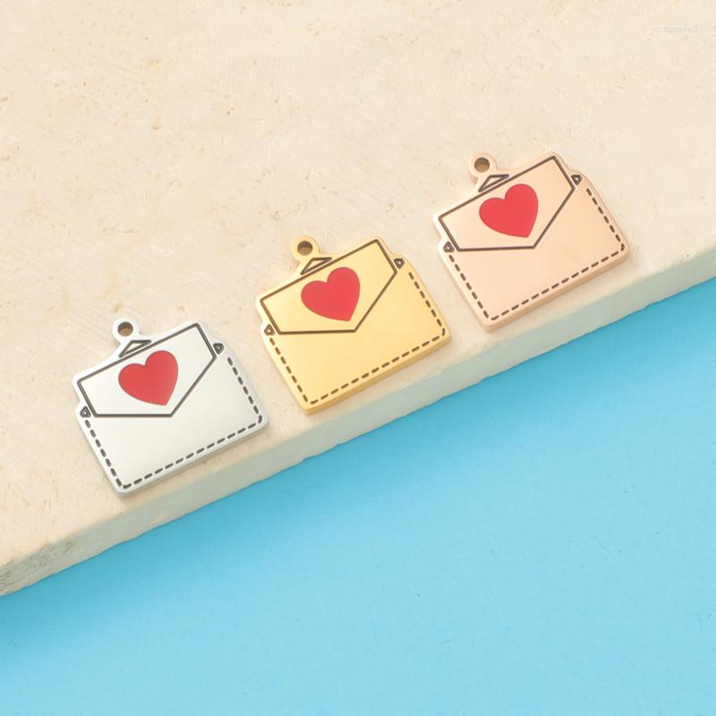 

Charms Fnixtar 5pcs/Lot Stainless Steel Mirror Polish Love Letters Heart Pendant Handmade Jewelry For DIY Necklace Lovers Gift