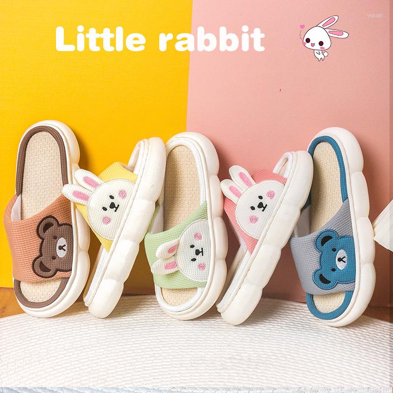 

Slippers Home Linen Slipper For Women Cute Clouds Flip Flops Female Design Cozy Shoes Slides Four Season Platform Couples Sandals, Blue