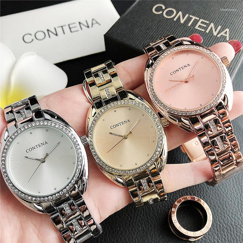

Wristwatches Luxury Watch For Women Bracelet Quartz Watches Womens Stainless Steel Woman Business Clock Reloj Montre Femme, Silver gold