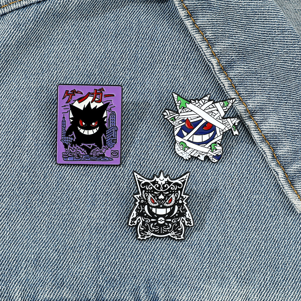 

monster ghost brooch Cute Anime Movies Games Hard Enamel Pins Collect Metal Cartoon Brooch Backpack Hat Bag Collar Lapel Badges, Color #1