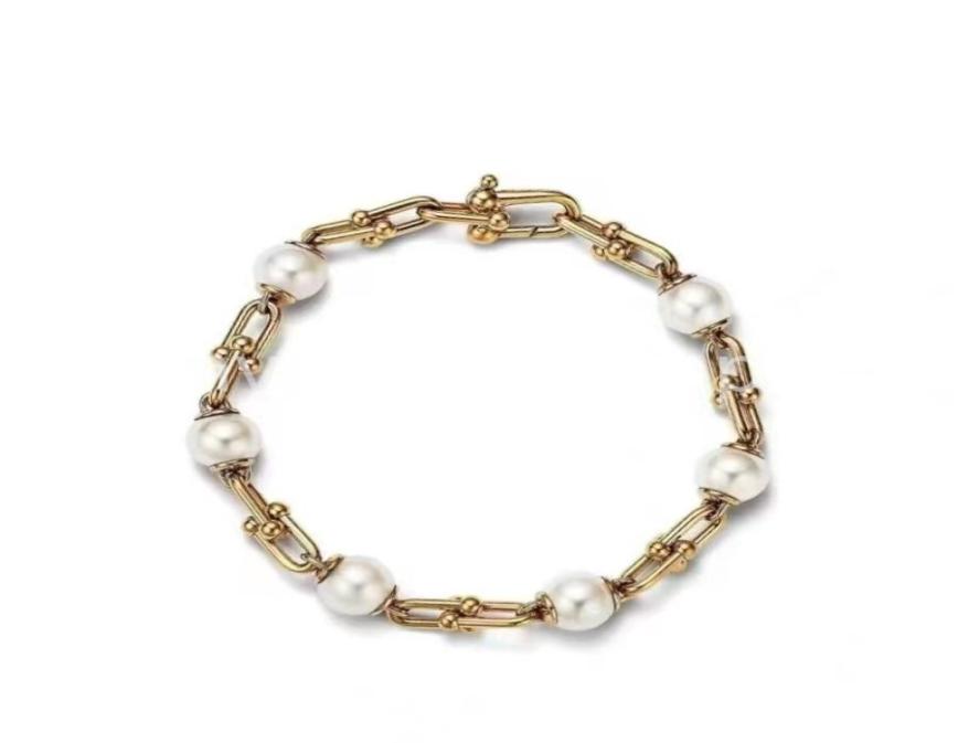

T Designer link chain Pear bracelet Necklace stud earrings ring sets 925 sterlling silver Jewelry rose gold 18k gold Classic Fashi7847536