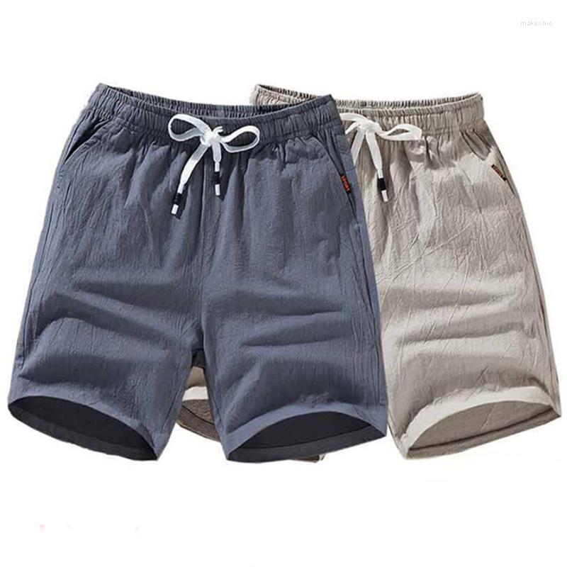 

Men's Shorts Linen Men 6XL 7XL 8XL 9XL Summer Casual Trunks Fitness Beach Man Breathable Cotton Short Trousers, Light green