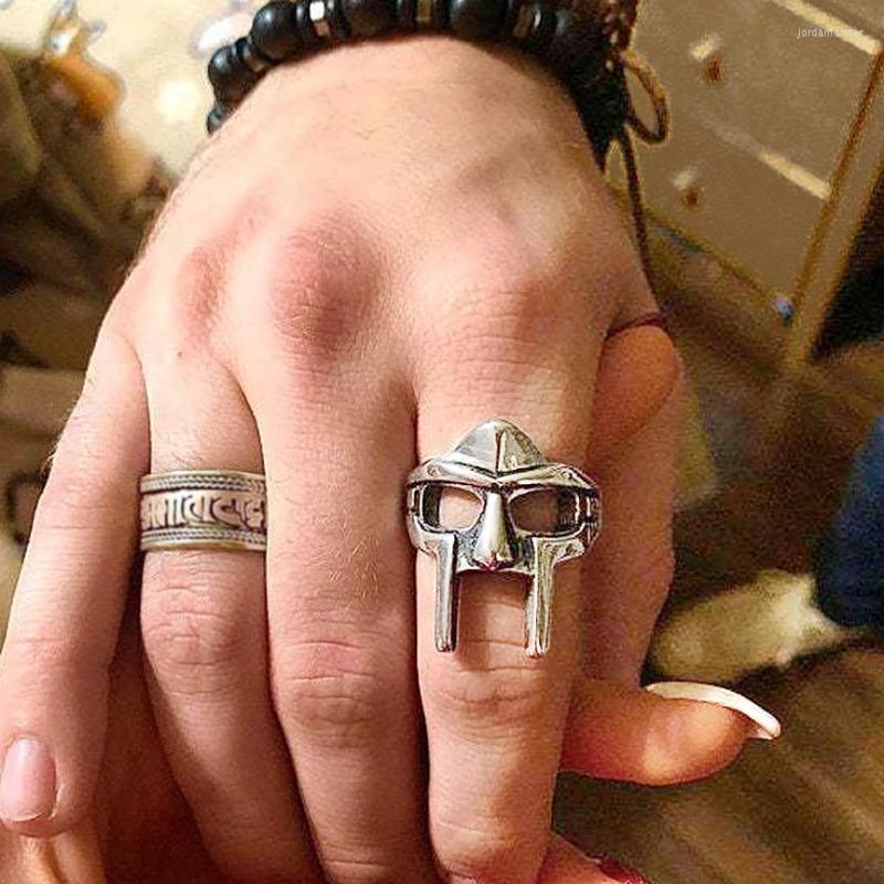 

Cluster Rings Retro MF DOOM Mask For Men Gladiator Punk Style Egyptian Pharaoh Male Ring Hip Hop Party Goth Jewelry Accessories Gifts