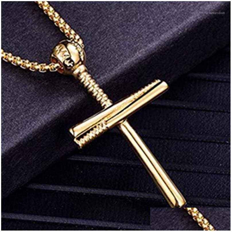 

Pendant Necklaces Hnsp Hip Hop Rock Baseball Gold Cross Necklace For Men Male Stainless Steel Chain Jewelry1 Drop Delivery Jewelry Pe Dhagr