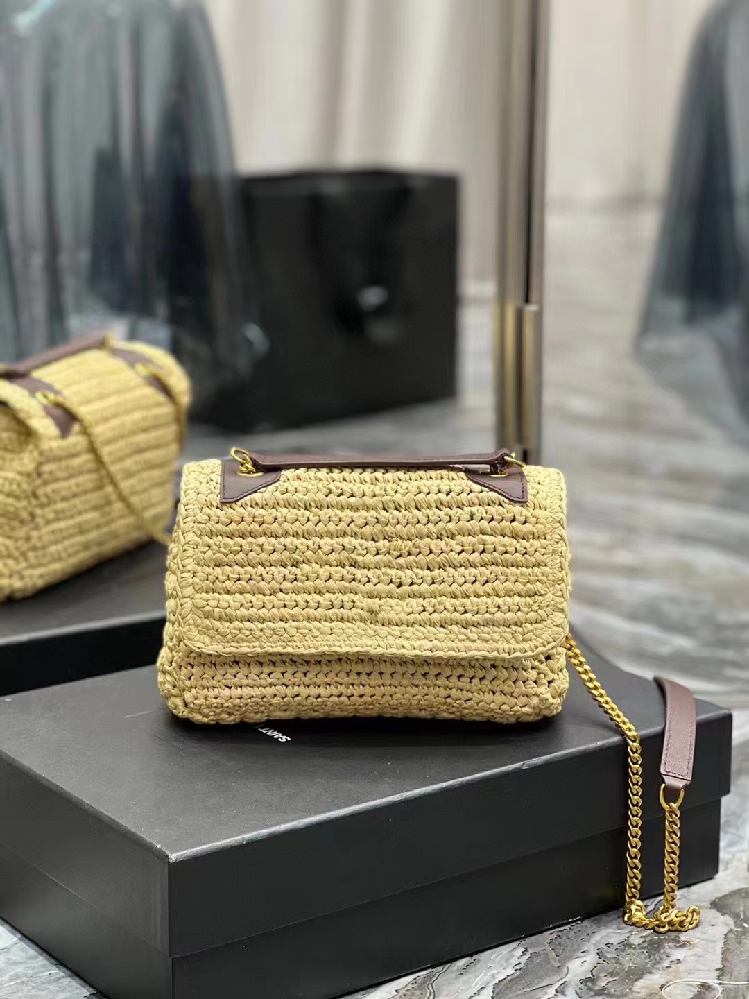 

2023 Purses Fashion Flower Ladies Composite Totes Bag Leather Female Clutch Purse with Box Dust Ba, Ivory