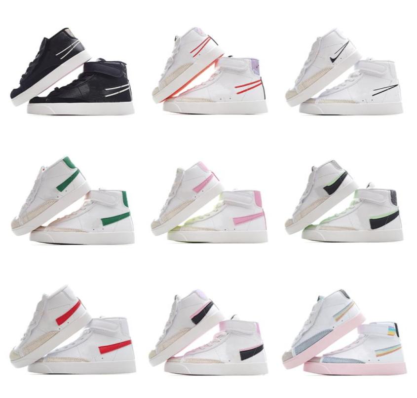 

2022 Selling Kids Blazers Sports Shoes Mid 77 Vintage Have A Good Game Boys Girls Childs SB Sesame Mystic Iridescent Toddler Baske3413984, White