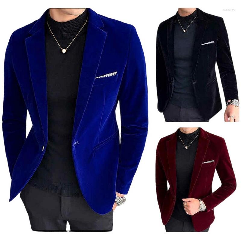 

Men's Suits Barber Blazer Wedding Dress Coat Mens Golden Velvet Jacket Fashion Casual Suit Men's Business Blazers, Black