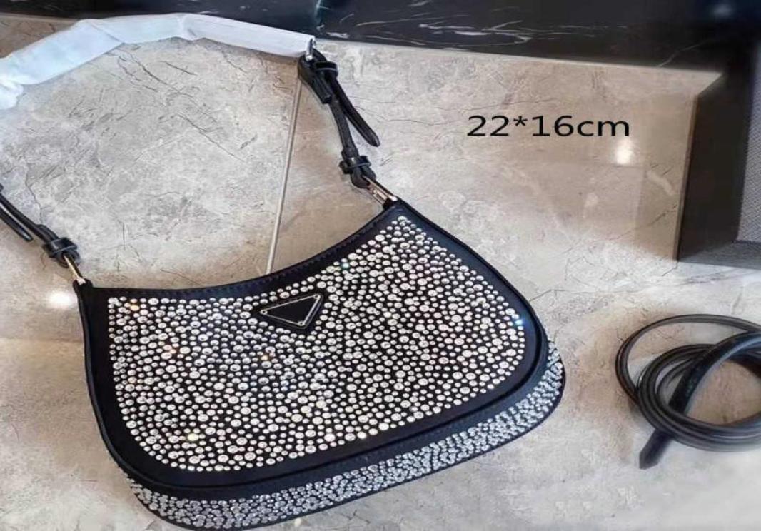 

2022 women rhinestone handbags shoulder bags diamond purses hobos beads crossbody bag shiny bead handbag baguettes small size tria9272332, Multi