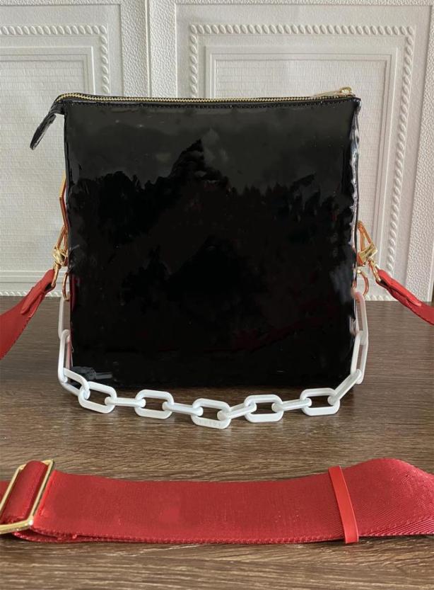 

Handbag Women designer Bags Patent Leather embossing Letter shoulder bag fashion woman chain zipper baguette Purses cross Floral b9252593, Sky blue