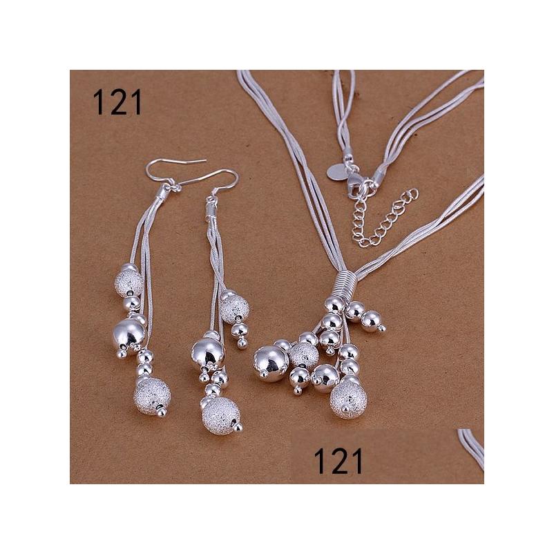 

Earrings Necklace Mix Style Same Price Womens Sterling Sier Plate Jewelry Sets Fashion Wedding 925 Earring Set Gts34A Drop Delivery Dhcal, Silver