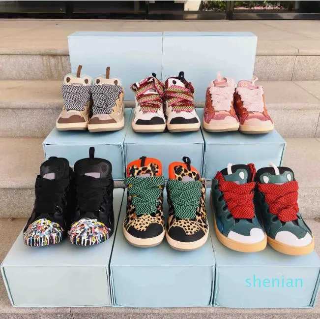 

2022-Designer Curb sneakers classical mesh woven Lace-up shoes style extraordinary sneaker embossed Leather mens womens calfskin shoe, 29
