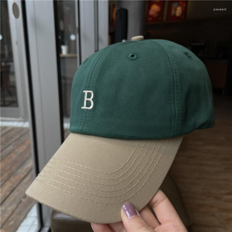 

Ball Caps Letter B Embroidery Baseball Ins Casual Street Hip Hop Adjustable Hat Men Women Spliced Color Snapback Visors Spring, Black