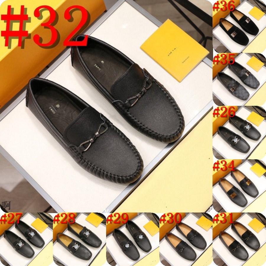 

36Model Men's Designer Loafers slip on Round Toe Shoes Low-heel British Business Casual Fashion Breathable Young Hair Stylist Pedal Pea, #31