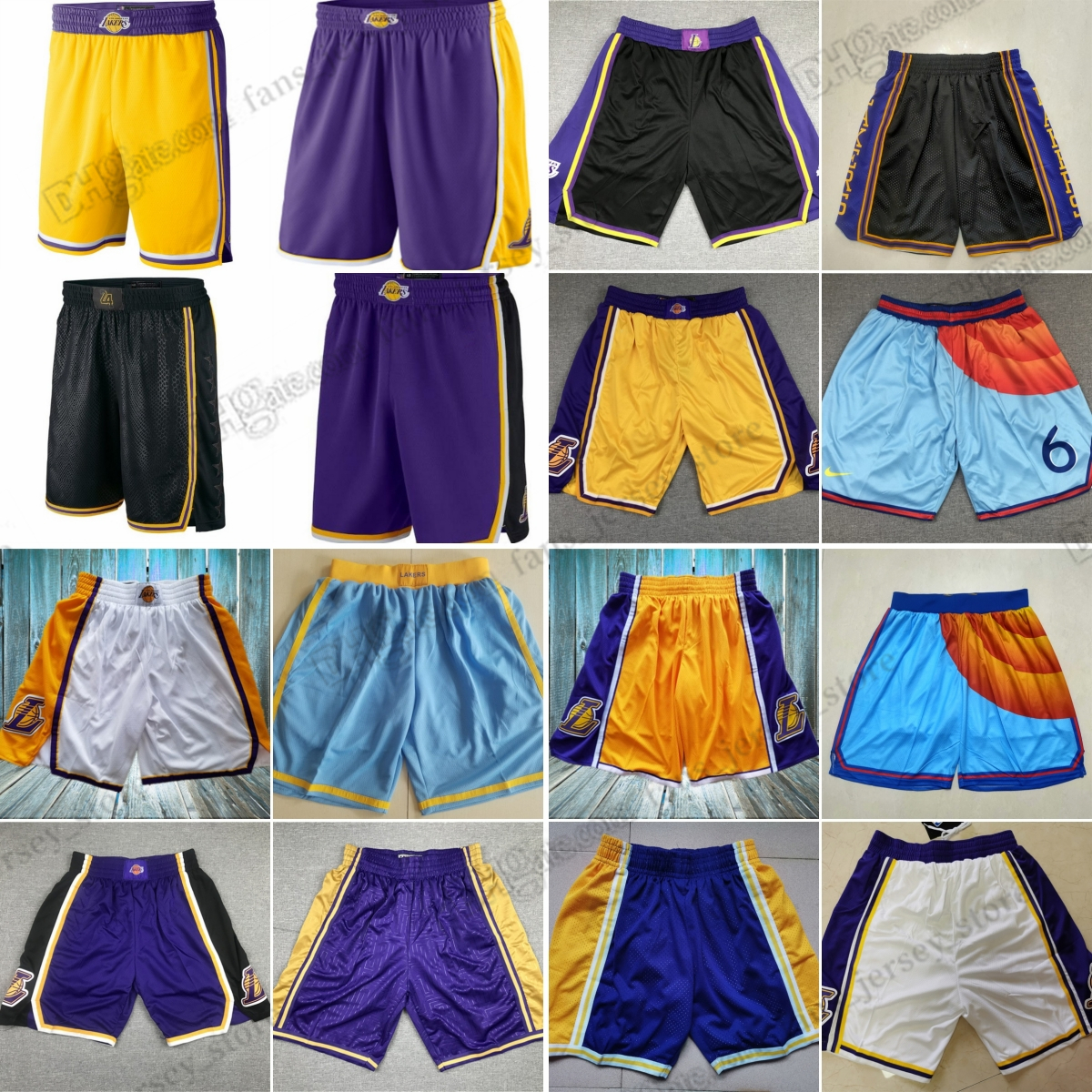 

James Team Basketball Shorts JUST DON Stitched Mitchell Ness Anthony Austin Reaves Davis Russell With Pocket Zipper Sweatpants Mesh Retro Sport PANTS Short, As picture