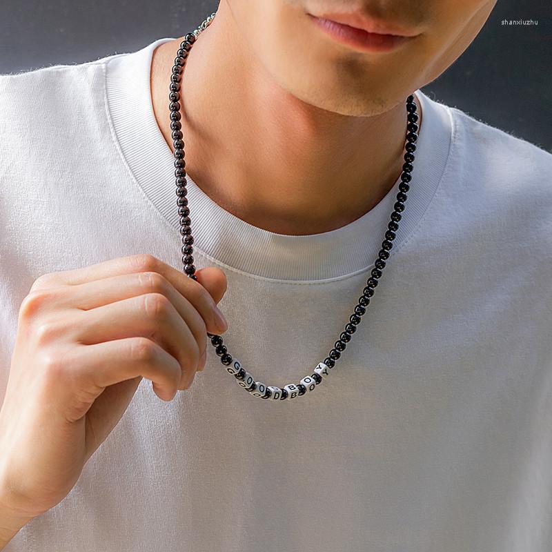 

Chains Good Boy Dice Choker Necklace For Men Boho Small Beads Chain Necklaces On The Neck Women's Fashion Jewelry Collar Gift