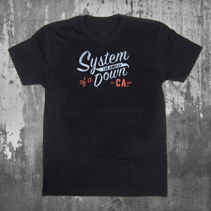 

Men' T Shirts SYSTEM OF A DOWN Script Logo Mens Black Shirt Tee, Men-darkpurple