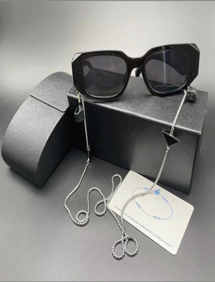 

Luxury Geometric Design Sunglasses Unisex Black Summer Eyeglasses Beach Sun Glasses Stainless Steel Eyeglass Chain Strap Headphone3743426