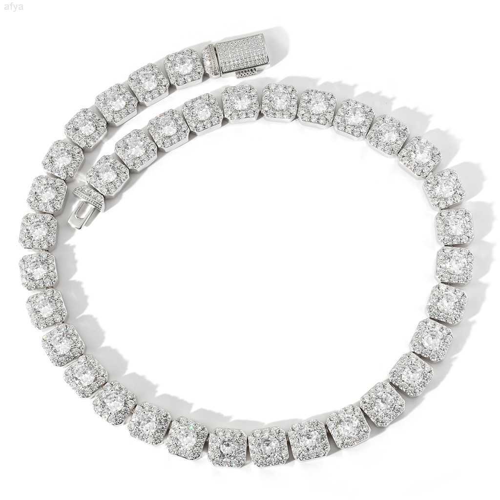 

Sterling Silver White Gold 13mm Diamond Tennis Chain Hip Hop Men Moissanite