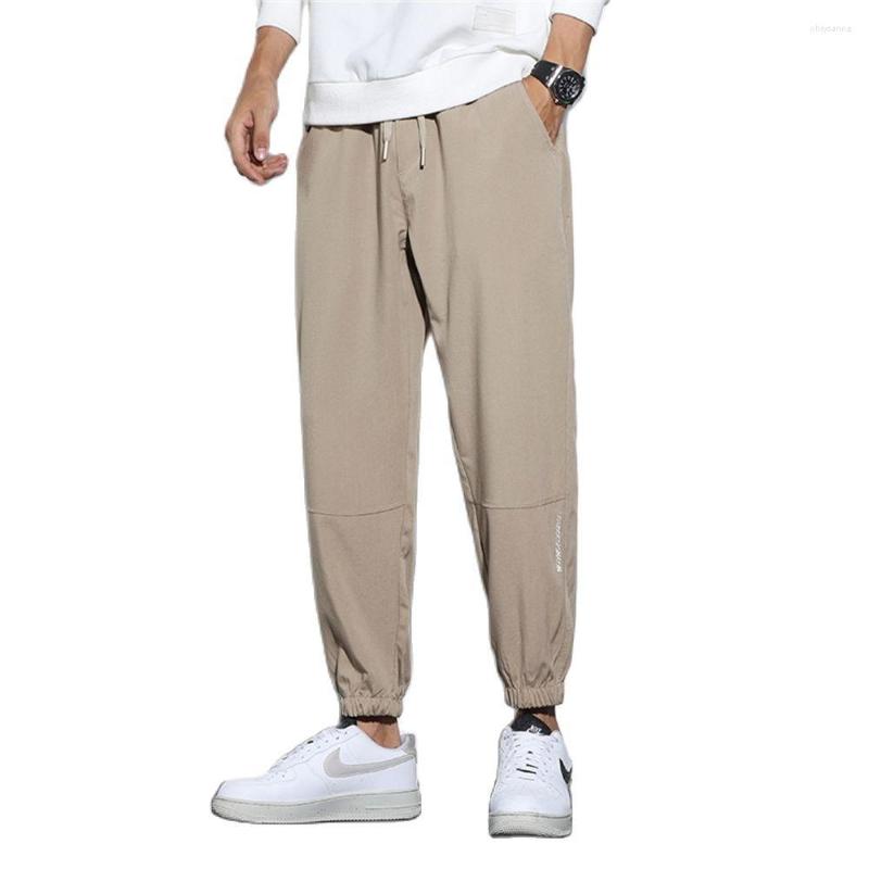 

Men's Pants Spring Summer Men's Casual Ice Silk Thin Sports Elastic Straight Trousers Breathable Quick-drying, 1x08gf2052