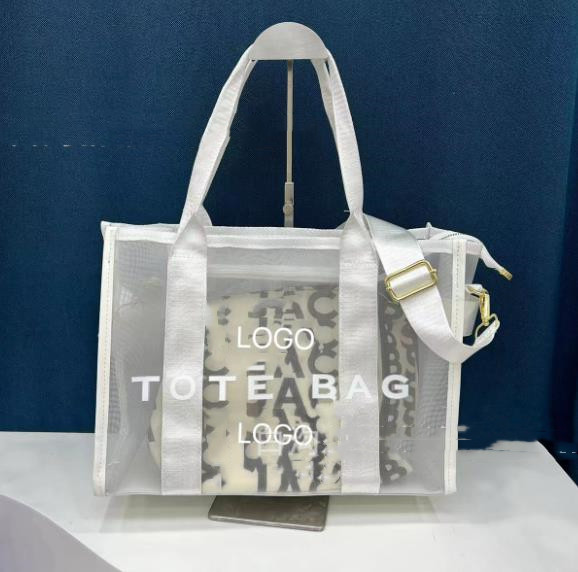 

New European and American Pvc Transparent Beach Women's Bag Beach Bag Large Capacity Fashion Tote Bags, Aspic