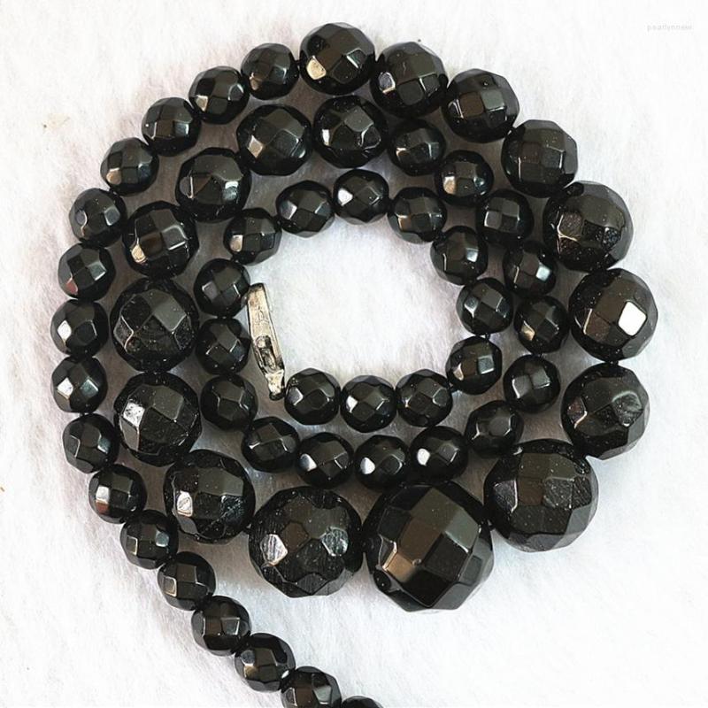

Chains Black Agat Carnelian Onyx Stone 6-14mm Faceted Round Loose Beads Tower Chain Diy Necklace 18" B633