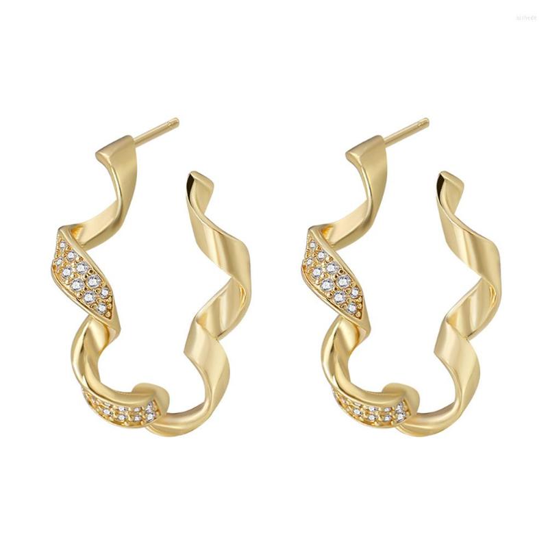 

Hoop Earrings SIPENGJEL Fashion Twisted Round For Women Gold Color Geometric Circle Dangle Party Jewelry Gift