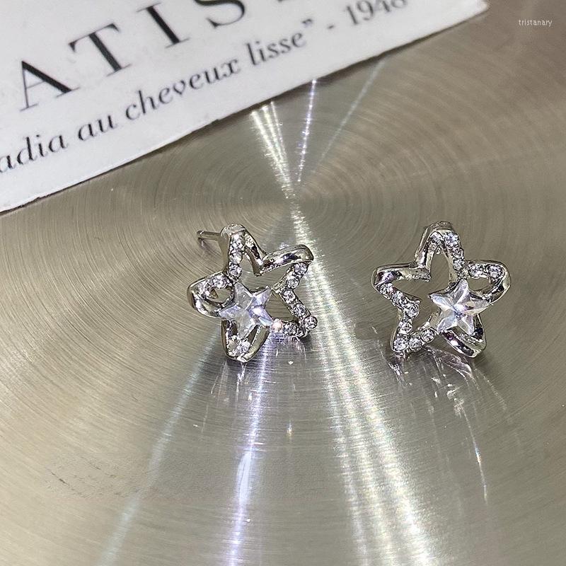 

Stud Earrings Korean Fashion Sparkle Rhinestone Star Pentagram For Women Sweet Cool Aesthetic Accessories 2023 Trend Jewelry