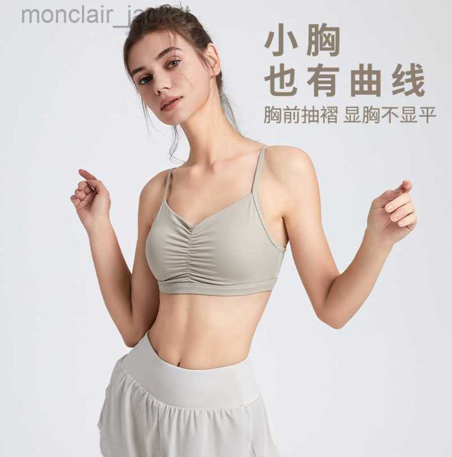 

Desginer Lulus Lemon Same Thin Belt Pleated Open Back Yoga Fitness Running Outdoor Quick Dried Soft and Simple Bra Yw198, Lilacinus