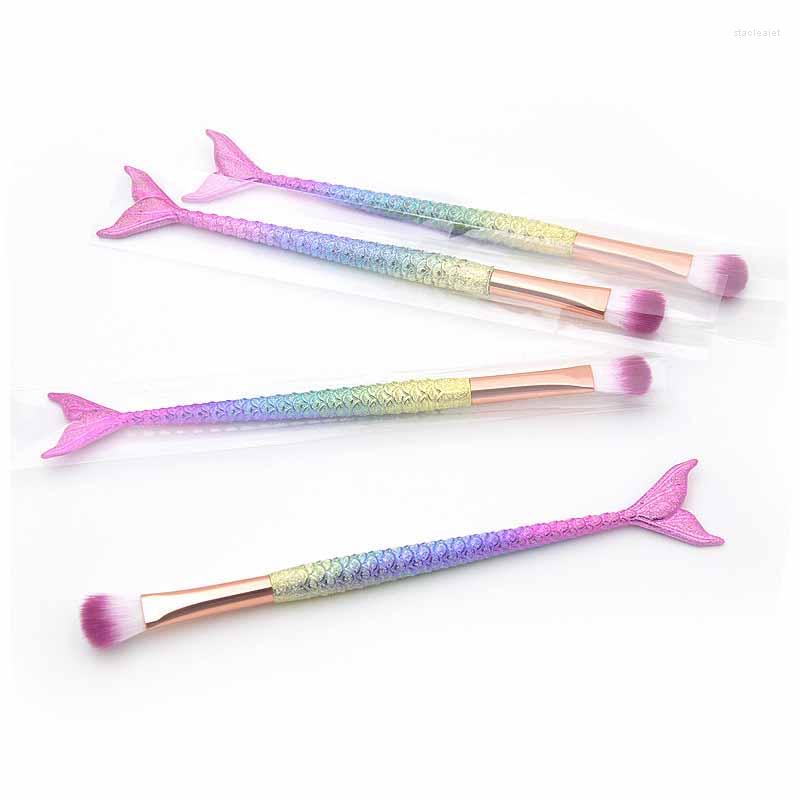 

Makeup Brushes 1pcs Rainbow Plastic Make Up Professional Eye Eyeliner Eyebrow Eyeshadow Mermaid Brush Pinceau Maquillage