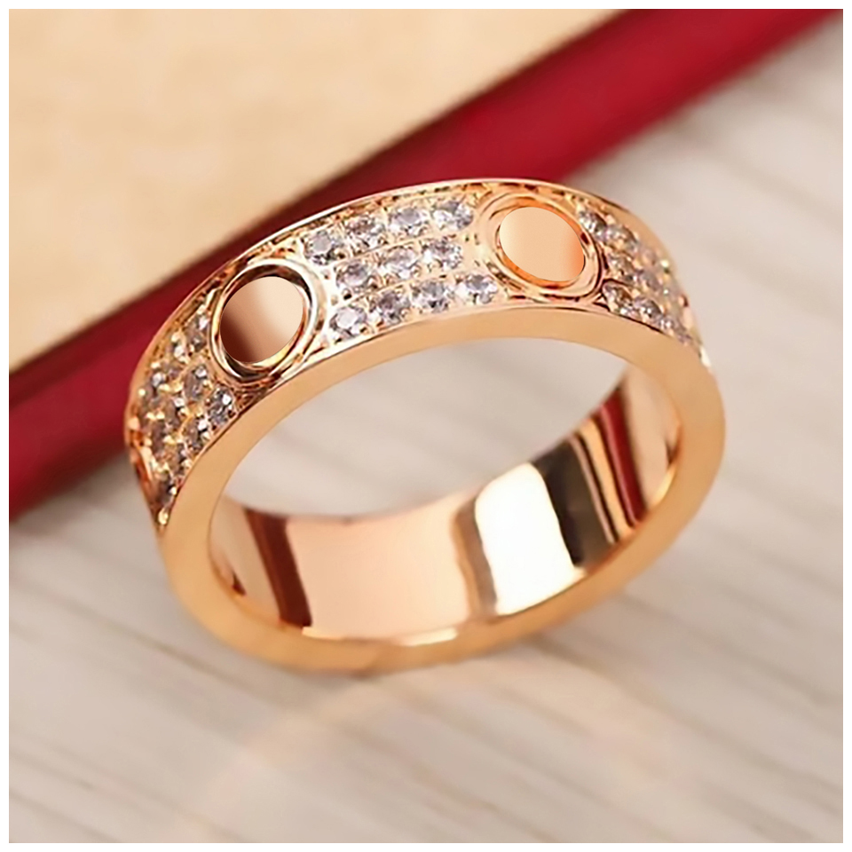 

Love Wedding Band Ring Diamond Screw Ring Diamond Rings For Women Ice Out Rings Man Jewelry Woman Designer Jewellery Bague Fiancaille Femme Vente Bijoux Schmuck