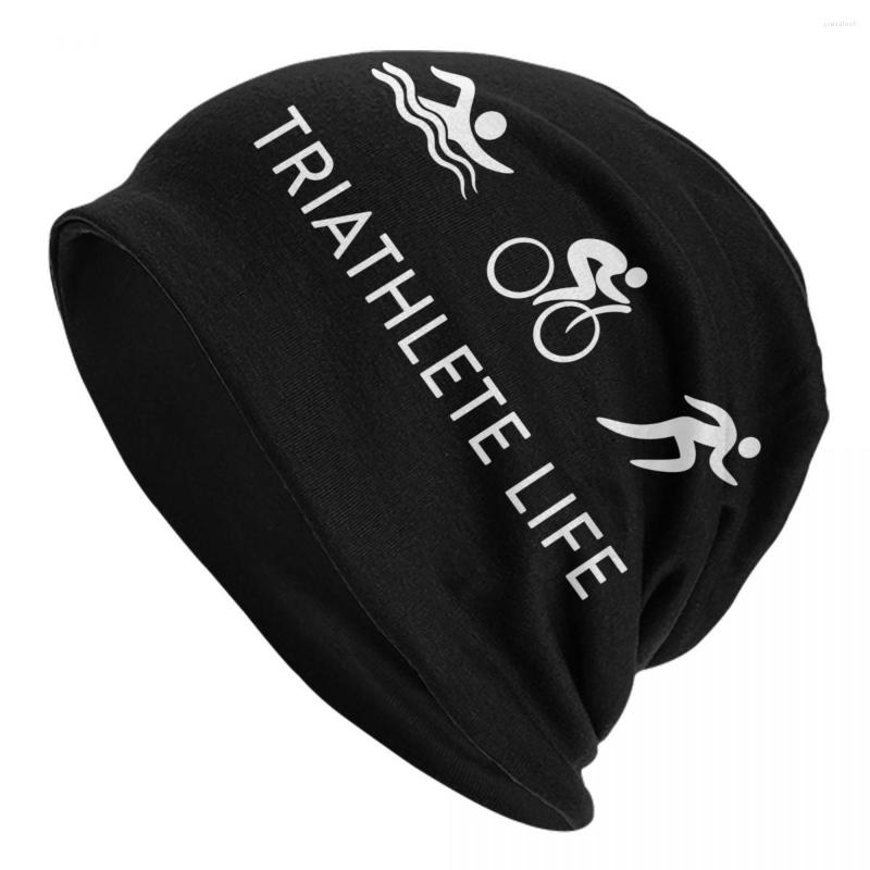 

Berets Triathlon Skullies Beanies Caps Hip Hop Winter Warm Women Men Knitting Hats Adult Unisex Triathlete Life Bonnet, 11