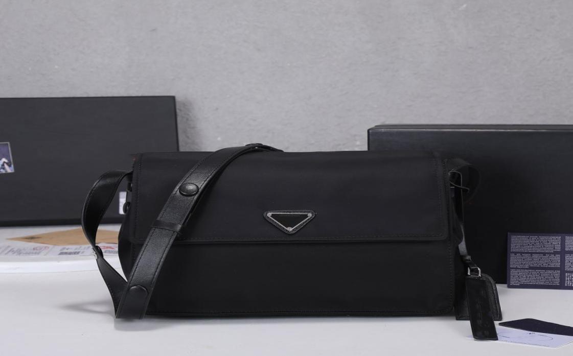 

Men Shoulder Fashion Crossbody Bags Half Moon Luxury Handle Leather Classic Vintage Wallets Black nylon triangle 303 3047071260, Clear