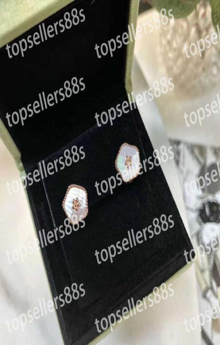 

Fashion plated rose gold Stud Earrings 4four Clover Elegant luxury ear Studs earings earring designer for Women hip hop High Qual1400754